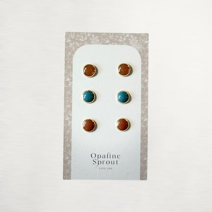 The Dot Studs – Coral, Golden Hour, Blue