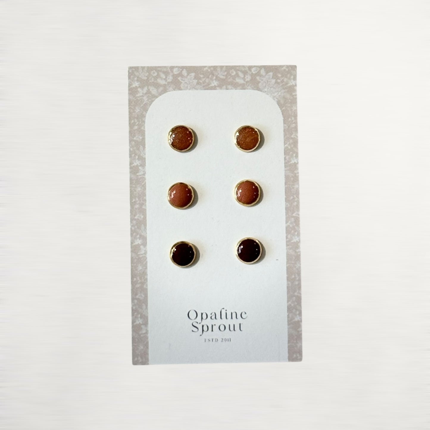 The Dot Studs – Coral, Golden Hour, Cherry Cordial