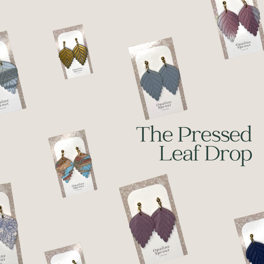 The Pressed Leaf Drop Earrings – Hazy Lilac – Garden Collection · Moonlit Garden | Hypoallergenic 18K Gold-Plated – Handmade Jewelry