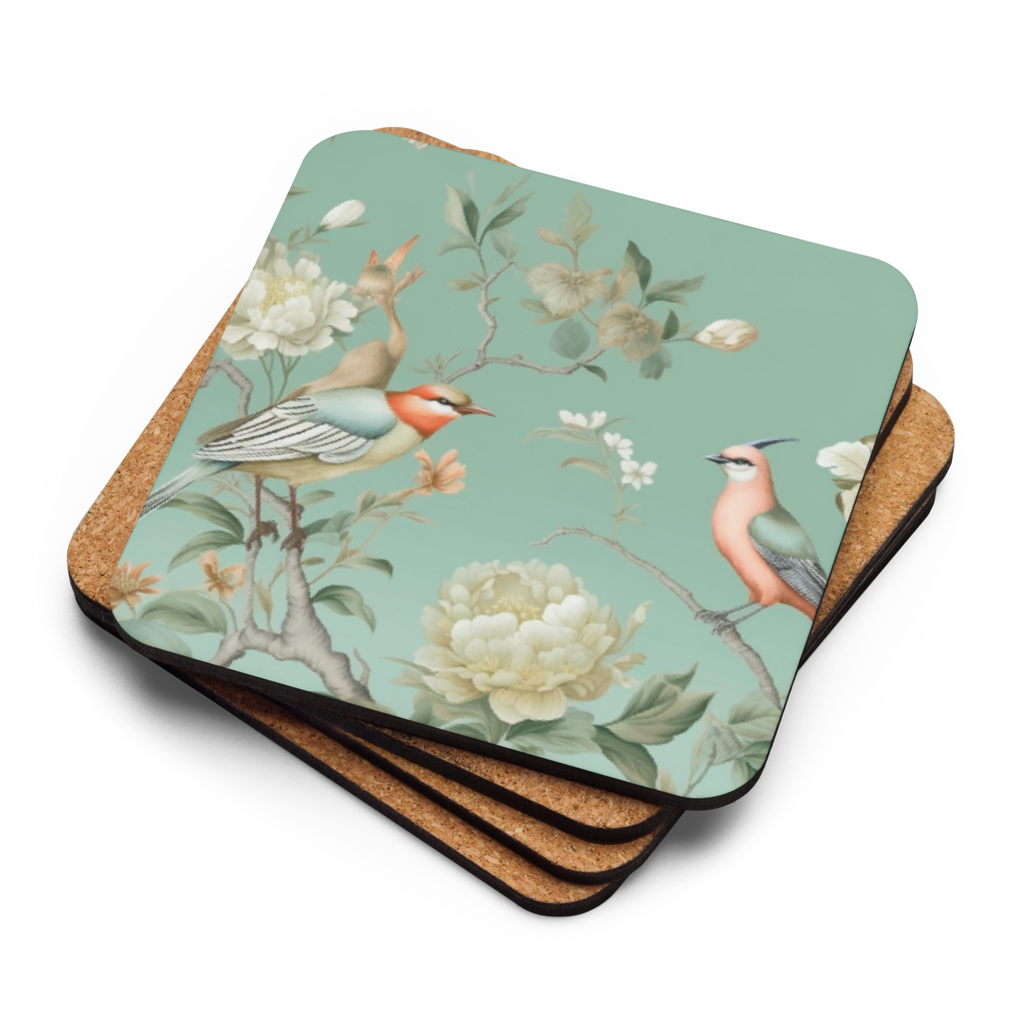 Chinoiserie Garden: Cork-Back Coaster