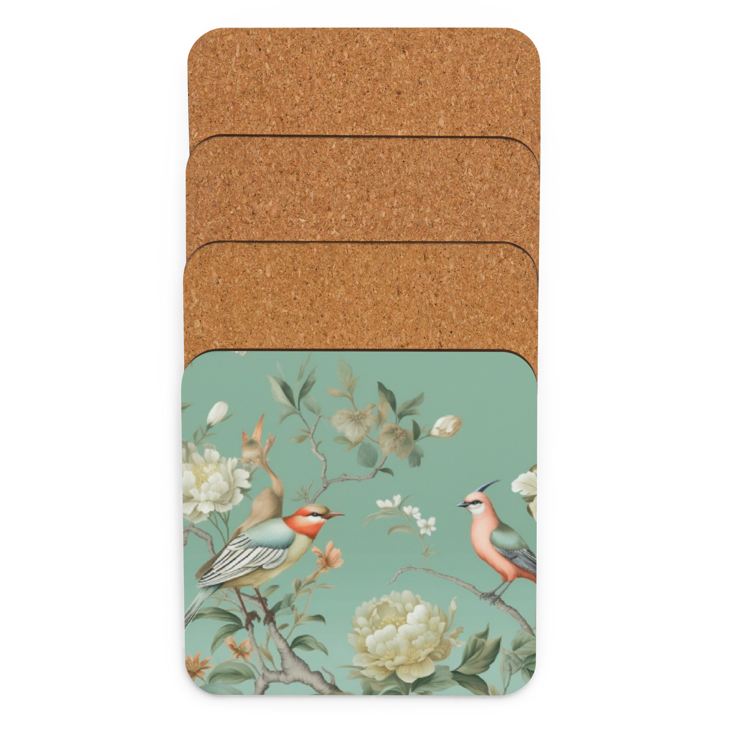 Chinoiserie Garden: Cork-Back Coaster