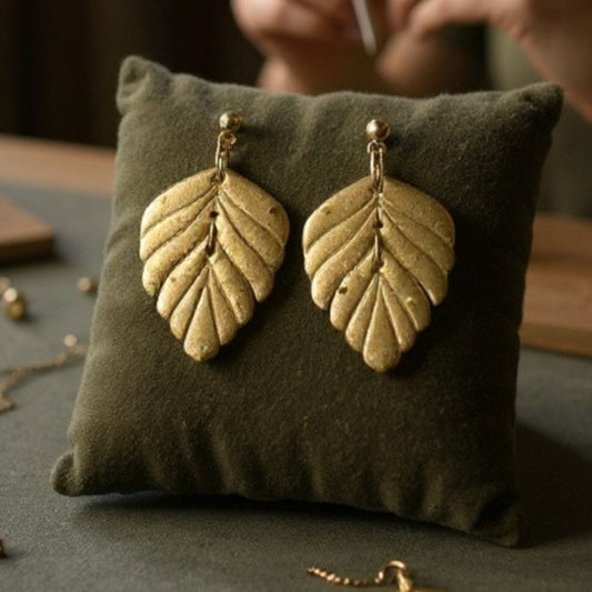 The Driftleaf Drop Earrings – Heirloom Gold – Special Edition | Hypoallergenic 18K Gold-Plated – Handmade Jewelry