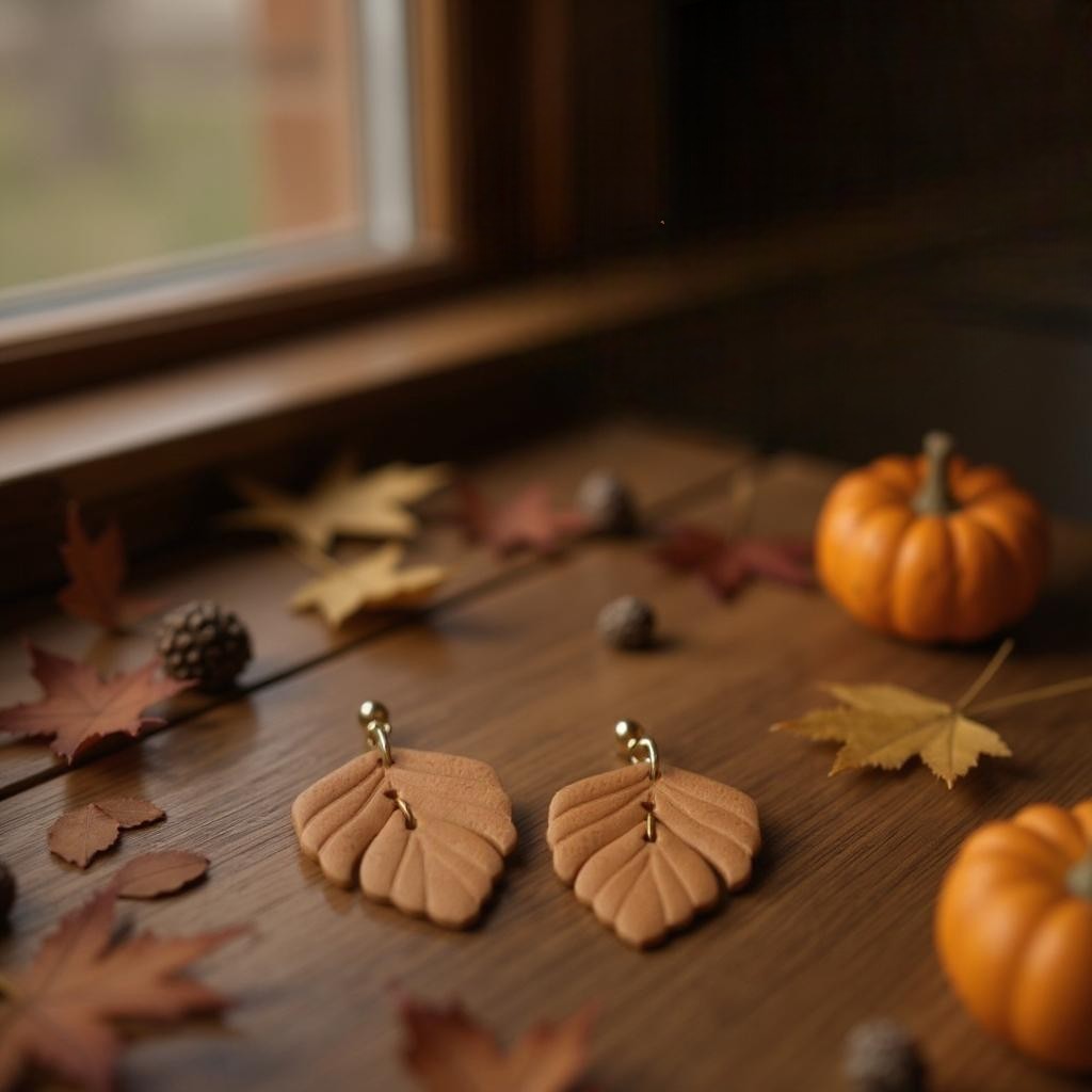 The Driftleaf Drop Earrings – Golden Hour · Autumn Collection