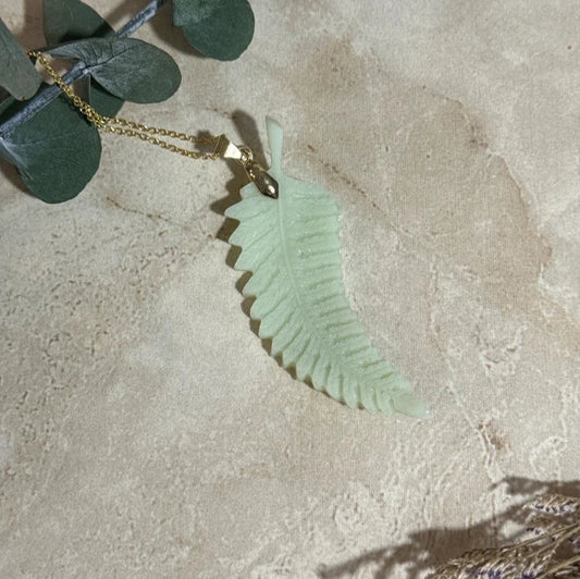 Woodland Wanderer: Sage Fern Frond Necklace