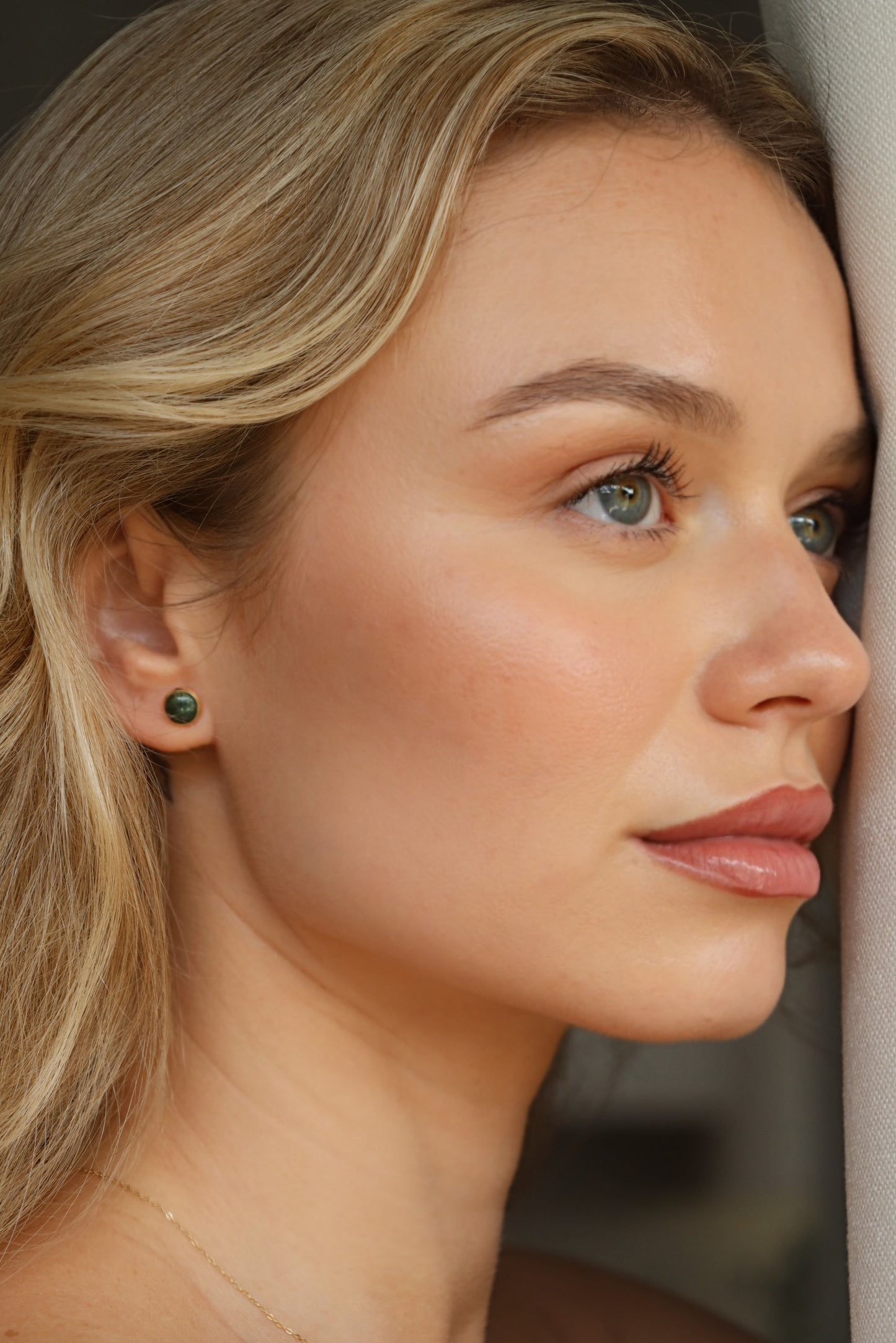 The Dot Studs – Deep Emerald · Autumn Collection · Small
