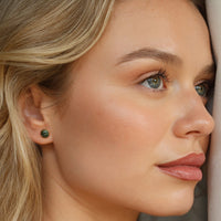 Dot Studs · Deep Emerald · Small