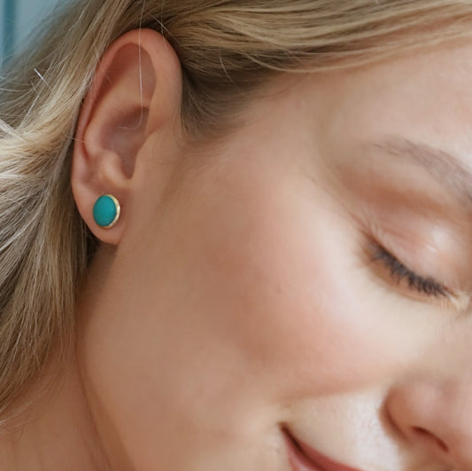 The Dot Studs – Aqua · Water Collection · Medium