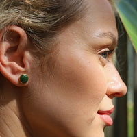 Dot Studs · Deep Emerald · Medium