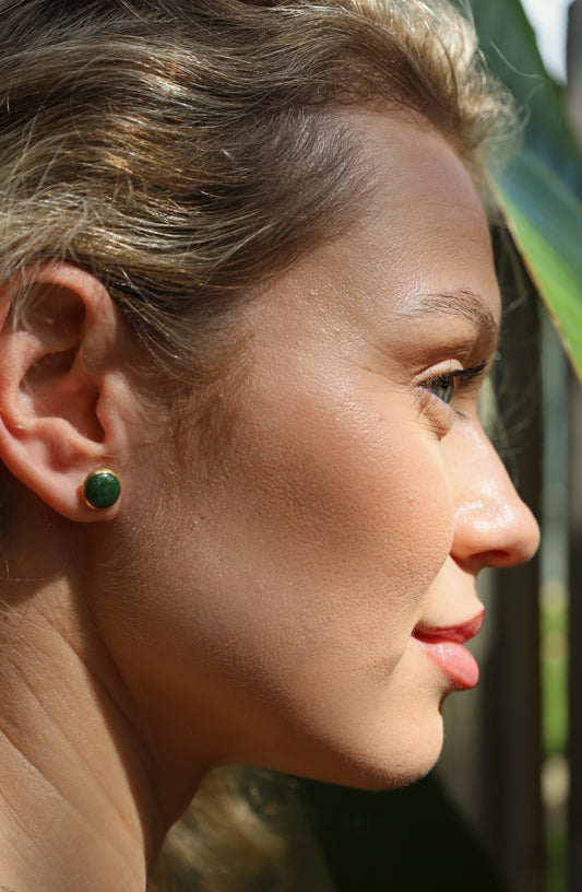 The Dot Studs – Deep Emerald · Autumn Collection · Medium